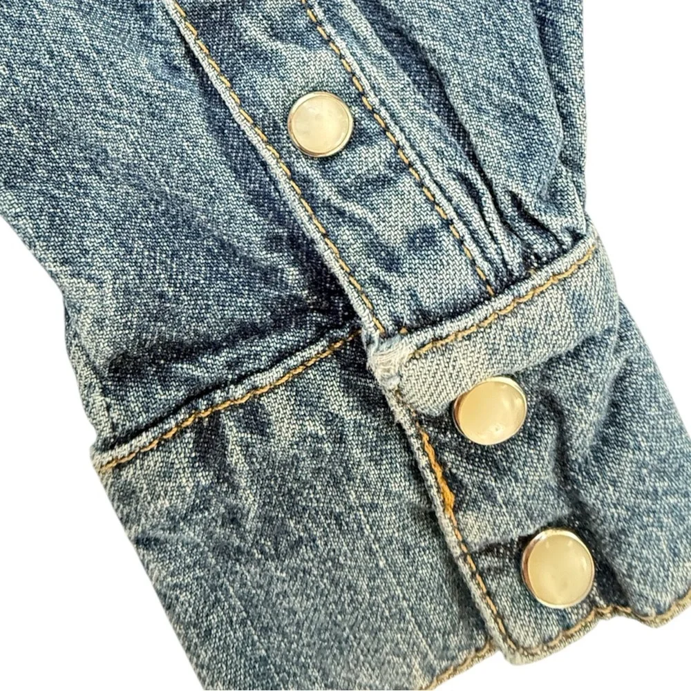 Ralph Lauren Girls Denim Shirt Dress in Light Blue